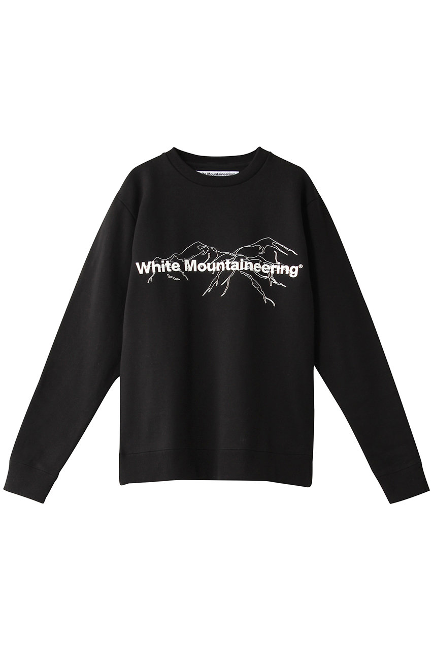 White Mountaineering ホワイトマウンテニアリング メンズ(MENS)】ロゴプリントスウェットシャツ ブラック