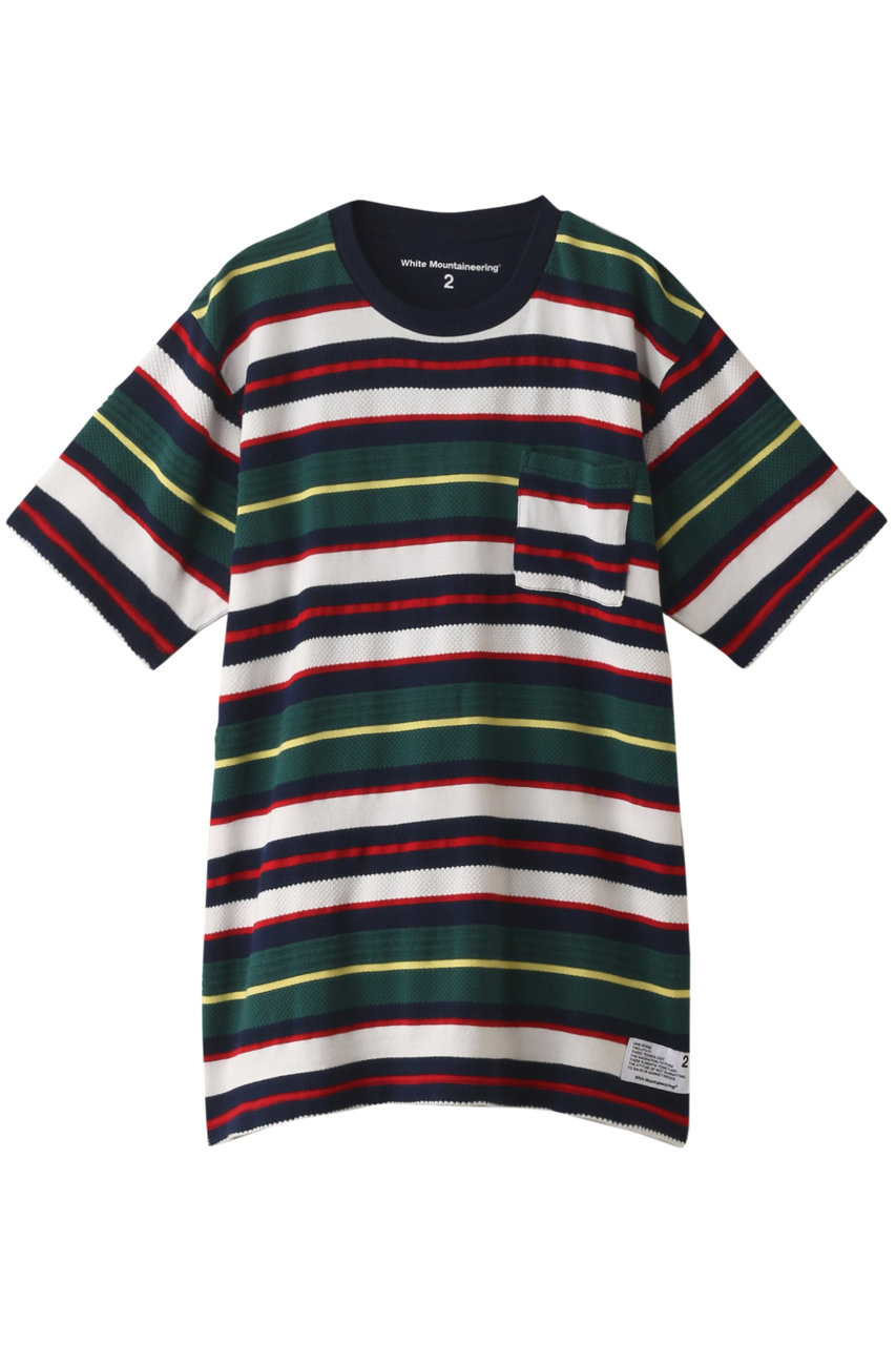 SALE 【50%OFF】 White Mountaineering ホワイトマウンテニアリング メンズ(MENS)ランダムストライプジャカード ハーフスリーブTシャツ ネイビー
