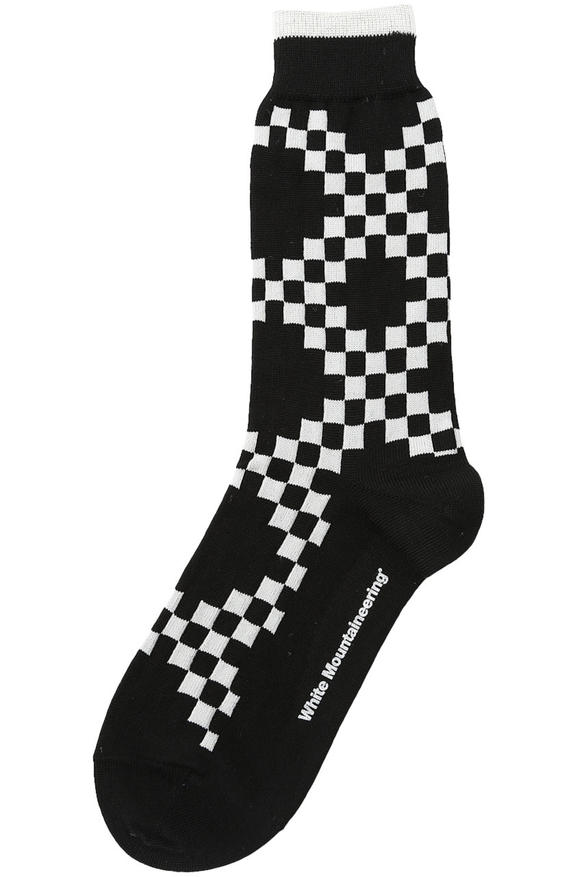 SALE 【40%OFF】 White Mountaineering ホワイトマウンテニアリング メンズ(MENS)チェックフラッグミドルソックス ブラック