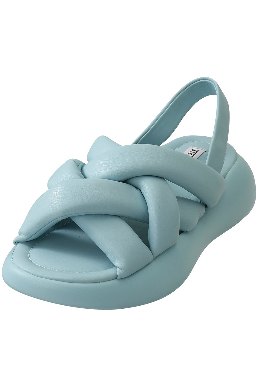 スティーブ・マデン/STEVE MADDENのHAZZIE  厚底パフィーストラップサンダル(BABY BLUE/STEVE MADDEN HAZZIE-US)