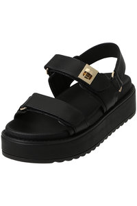 美品✨スティーブマデン プラットフォームサンダルブラック 厚底 レザー 24.5 スティーブ マデン STEVE MADDEN バックベルト厚底サンダル