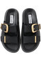 ARCH フラットバックルサンダル スティーブ・マデン/STEVE MADDEN ブラック/LEAT
