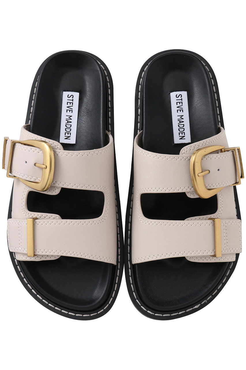 STEVE MADDEN ARCH フラットバックルサンダル (BONE/LEAT, 6.5(約23.0cm)) スティーブ・マデン ELLE SHOP STEVE MADDEN ARCH フラットバックルサンダル (BONE/LEAT, 6.5(約23.0cm)) スティーブ・マデン ELLE SHOP