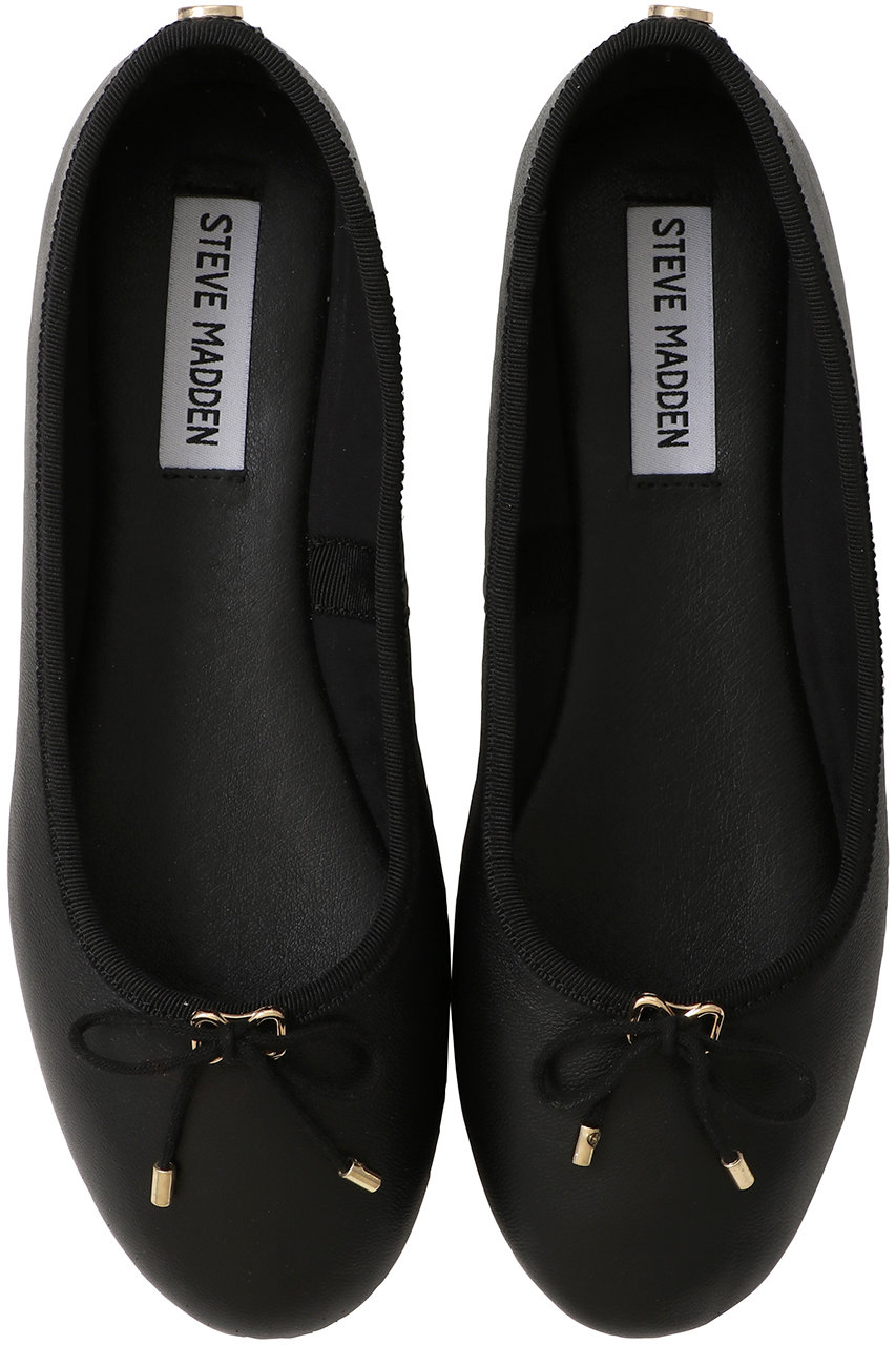 STEVE MADDEN BLOSSOMS フラットバレエシューズ (ブラック/LEAT, 8(約24cm)) スティーブ・マデン ELLE SHOP STEVE MADDEN BLOSSOMS フラットバレエシューズ (ブラック/LEAT, 8(約24cm)) スティーブ・マデン ELLE SHOP