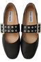 ATLANTICA メタルバックルフラットシューズ スティーブ・マデン/STEVE MADDEN ブラックレザー