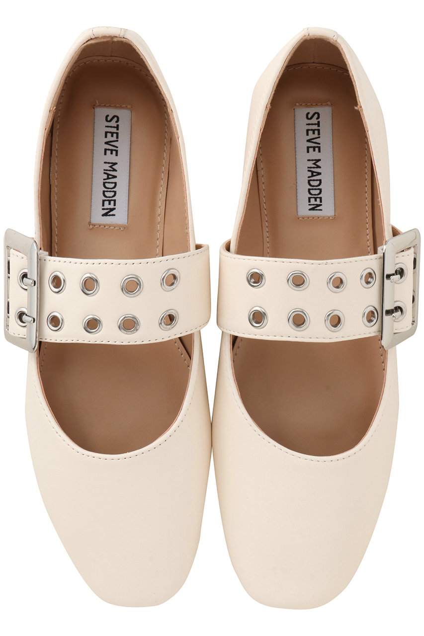 スティーブ・マデン/STEVE MADDENのATLANTICA メタルバックルフラットシューズ(アイボリー/レザー/S.MADDEN ATLANTICA-VA)
