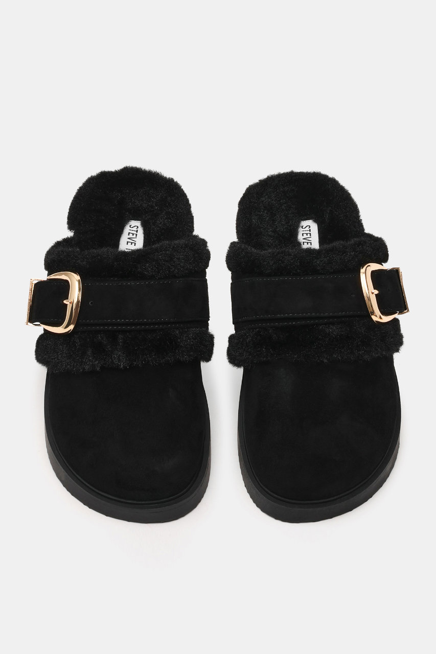 STEVE MADDEN COZY-UP ファーバックルサボ (BLK, 7(23.5cm)) スティーブ・マデン ELLE SHOP STEVE MADDEN COZY-UP ファーバックルサボ (BLK, 7(23.5cm)) スティーブ・マデン ELLE SHOP
