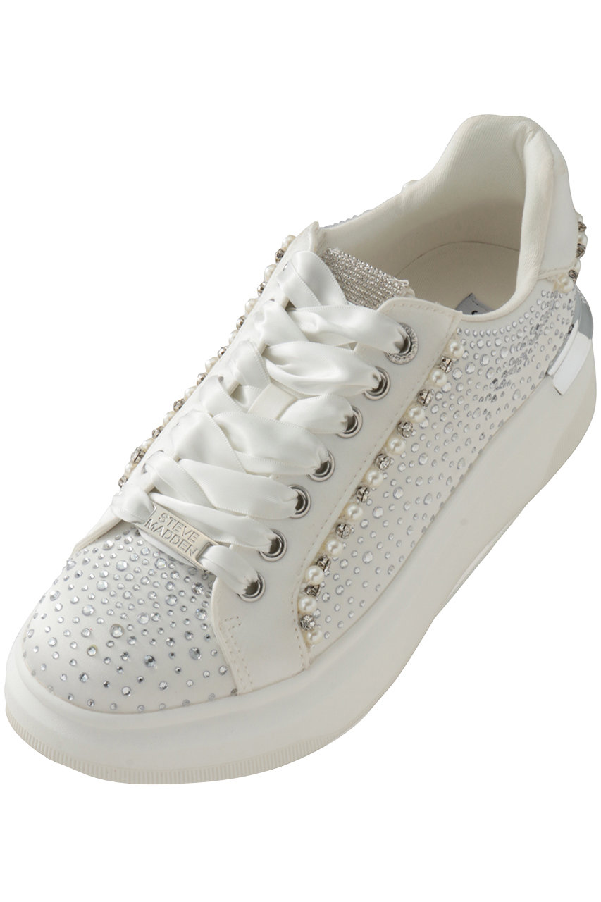スティーブ・マデン/STEVE MADDENのGLORIES ビジュー厚底スニーカー(アイボリー/S.MADDEN GLORIES-XS)