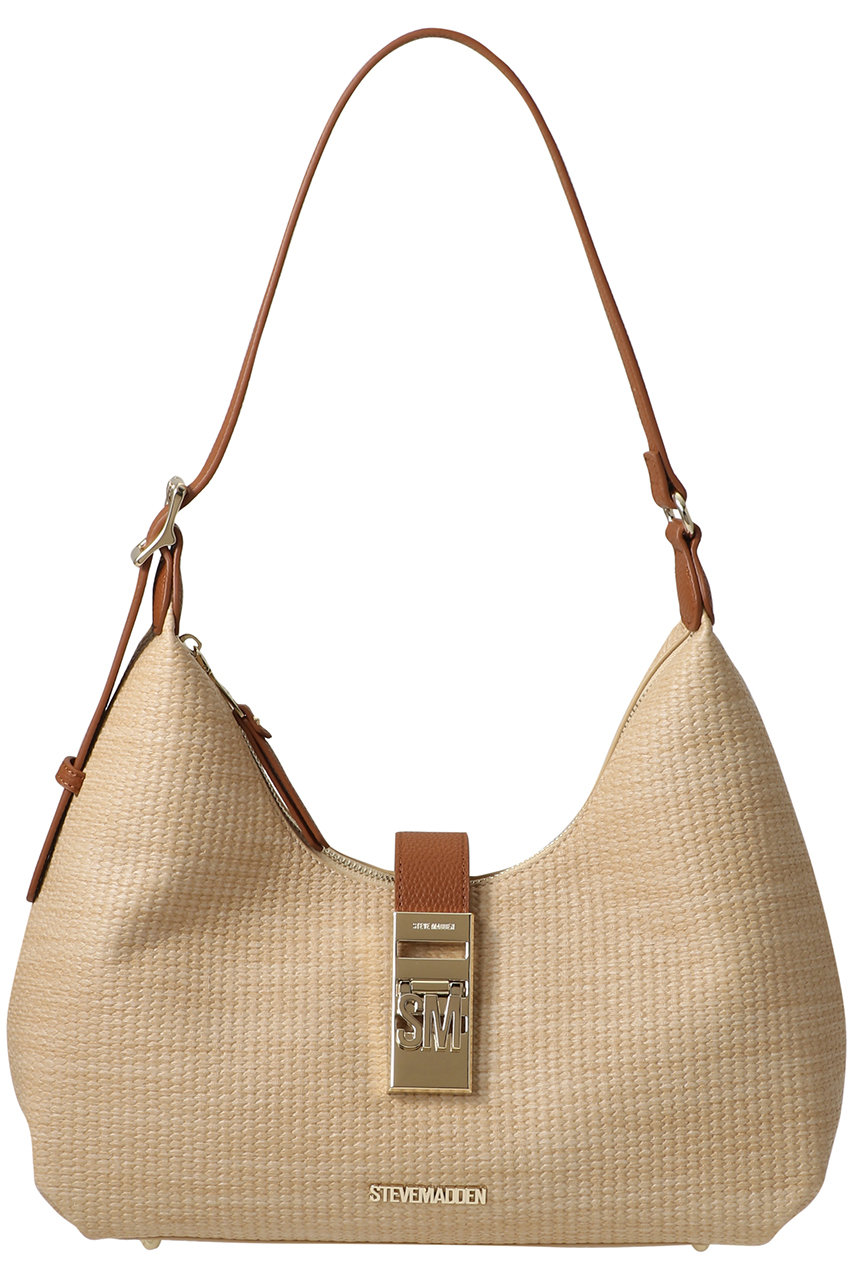 スティーブ・マデン/STEVE MADDENのBOVIE-S メタルアクセントラフィア調ショルダーバッグ(NAT/S.MADDEN BOVIE-S-XS)