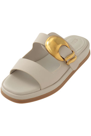 スティーブ・マデン/STEVE MADDENのBAY-RIDGE メタルゴールドフラットサンダル(130200/130204)