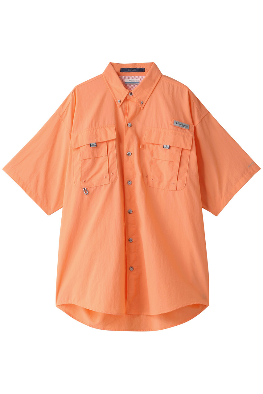  Columbia 【MEN】バハマ IIショートスリーブシャツ (ピーチオレンジ S) コロンビア ELLE SHOP