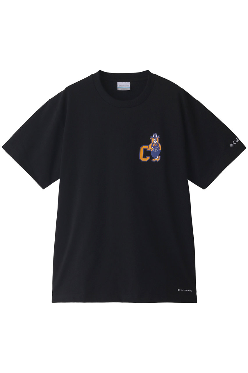 コロンビア/Columbiaの【MEN】ツキャノンアイルショートスリーブTシャツ(ブラック×Cロゴ/PM0407)