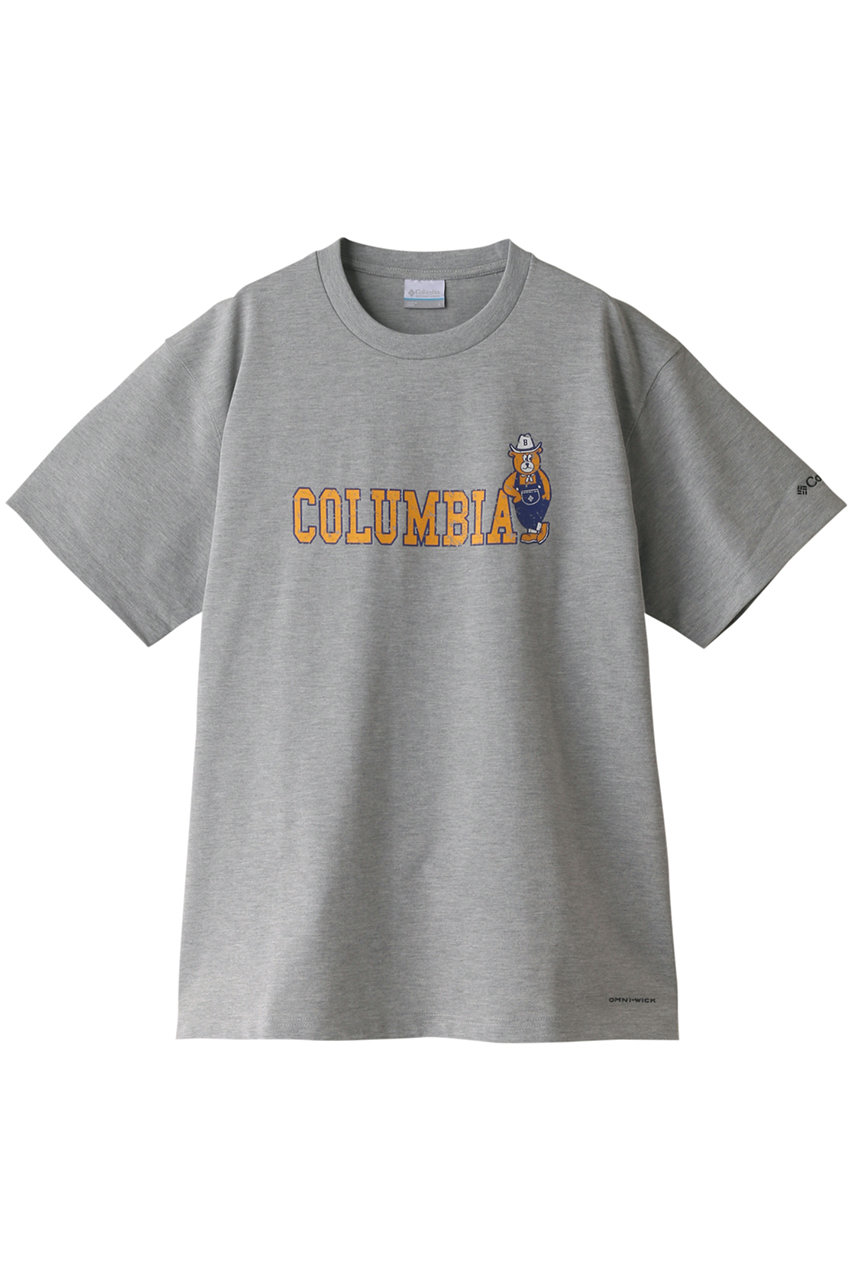 コロンビア/Columbiaの【MEN】ツキャノンアイルショートスリーブTシャツ(グレー×ロゴ/PM0407)