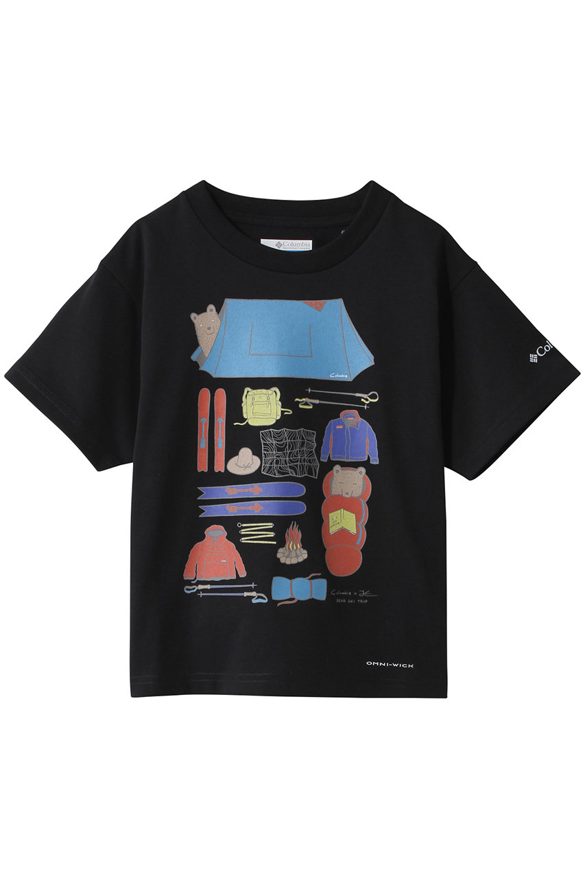 Columbia 【Kids】レイクトゥーアドベンチャーショートスリーブTシャツ (Black Camping, XXS) コロンビア ELLE SHOP