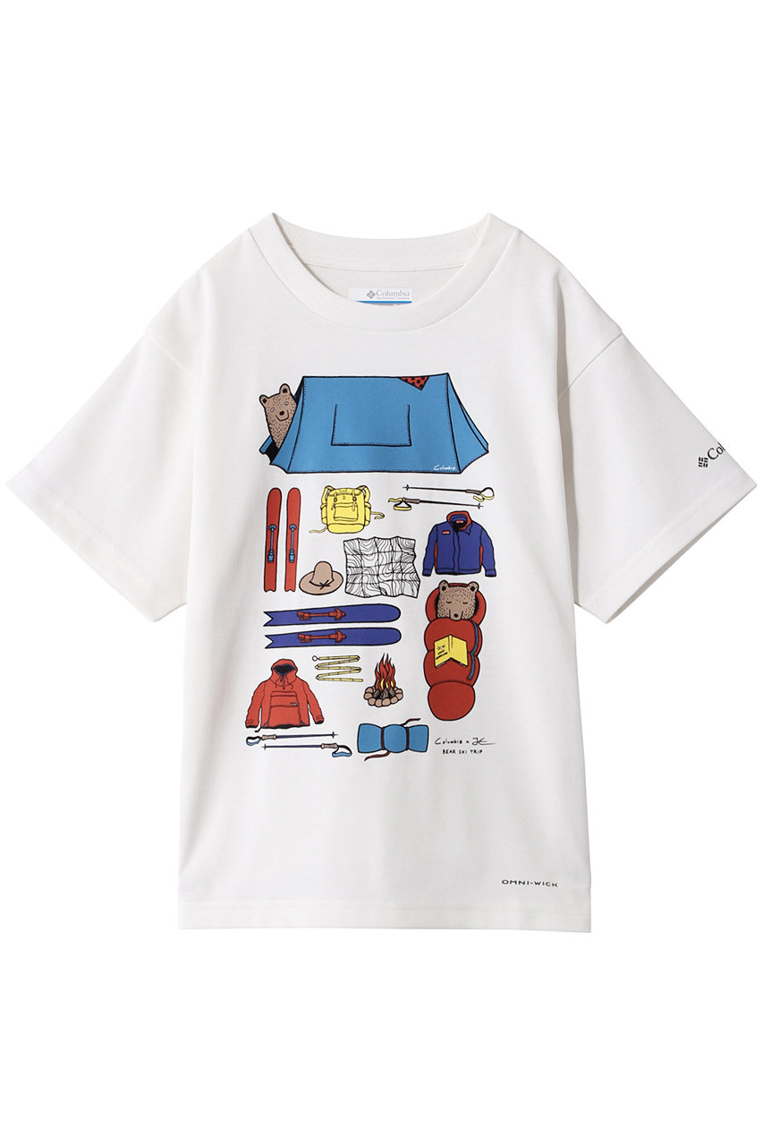 ＜ELLE SHOP＞ Columbia 【Kids】レイクトゥーアドベンチャーショートスリーブTシャツ (Sea Salt Camping L) コロンビア ELLE SHOP
