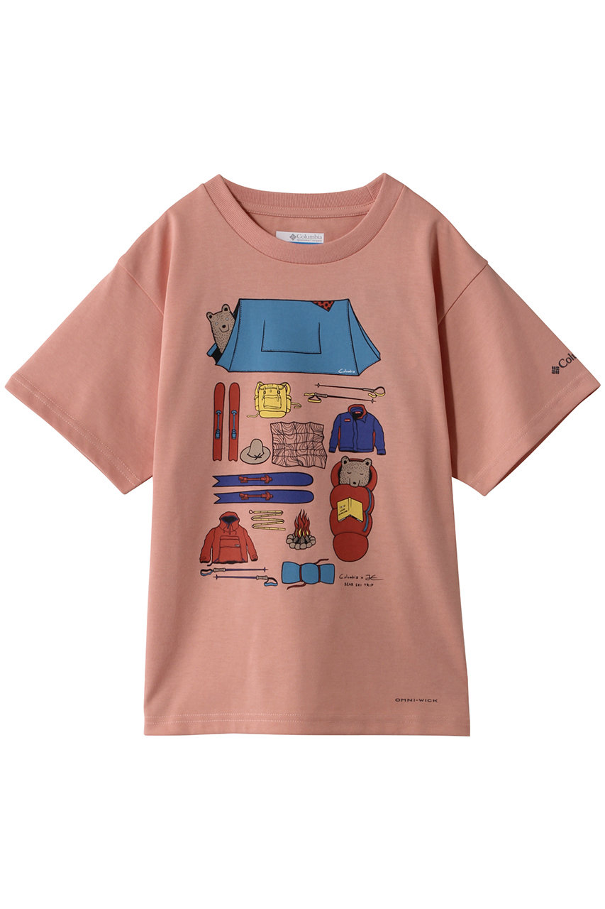 Columbia 【Kids】レイクトゥーアドベンチャーショートスリーブTシャツ (Light Coral Camping, XS) コロンビア ELLE SHOP