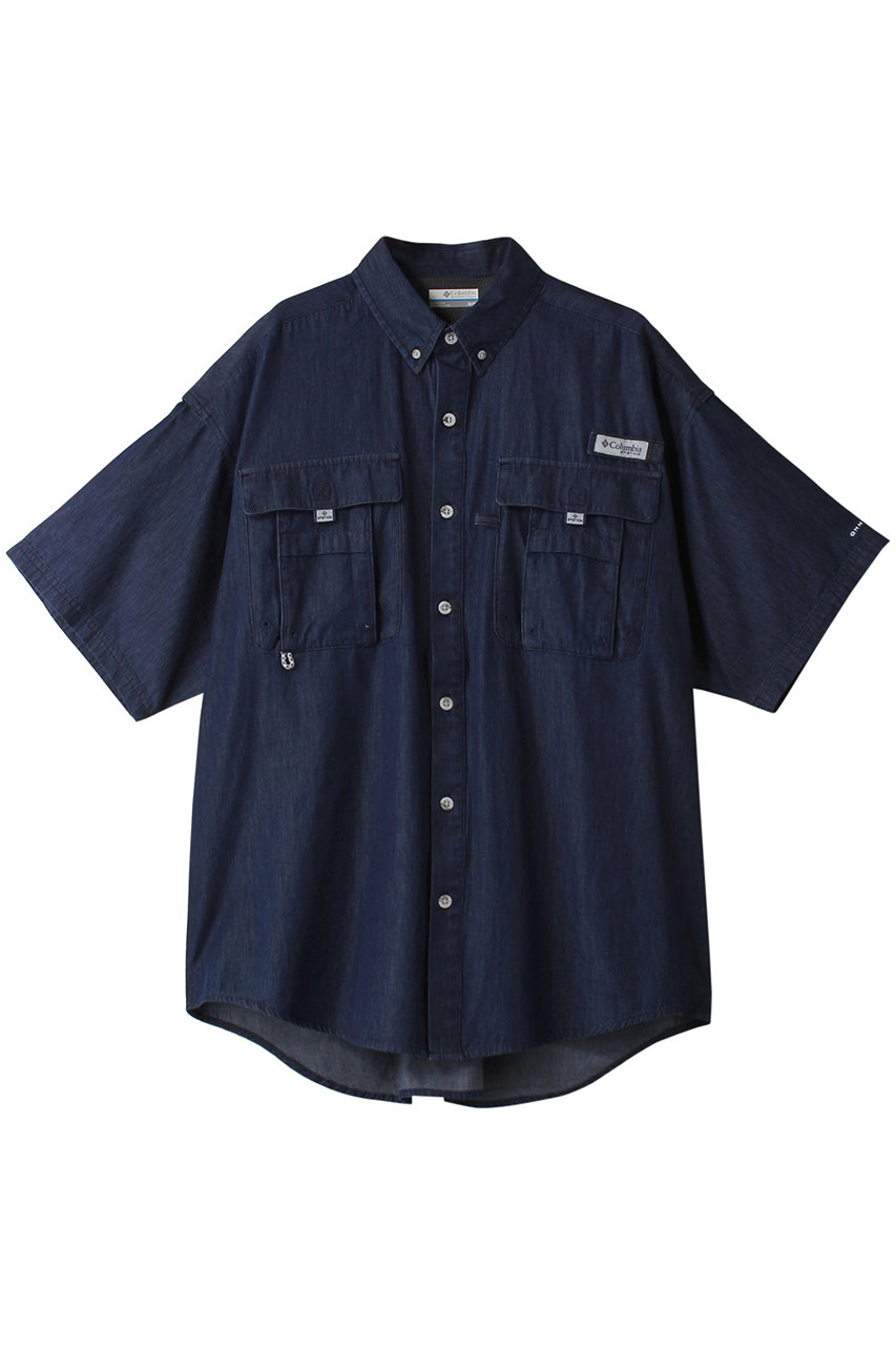 コロンビア/Columbiaの【MEN】バハマIIデニムショートスリーブシャツ(Collegiate Navy Deni/PM0295)