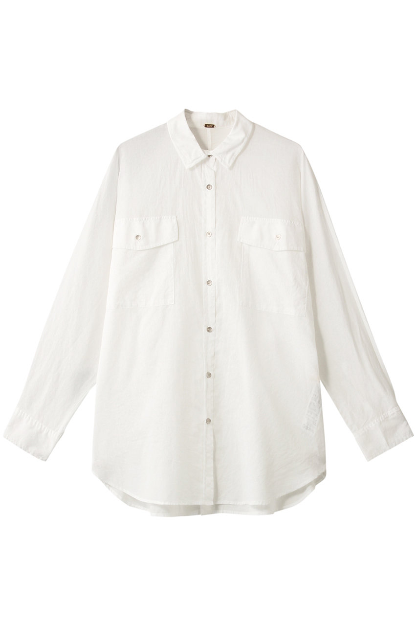 ＜ELLE SHOP＞ GALLARDAGALANTE ローンワークシャツ (ホワイト F) ガリャルダガランテ ELLE SHOP