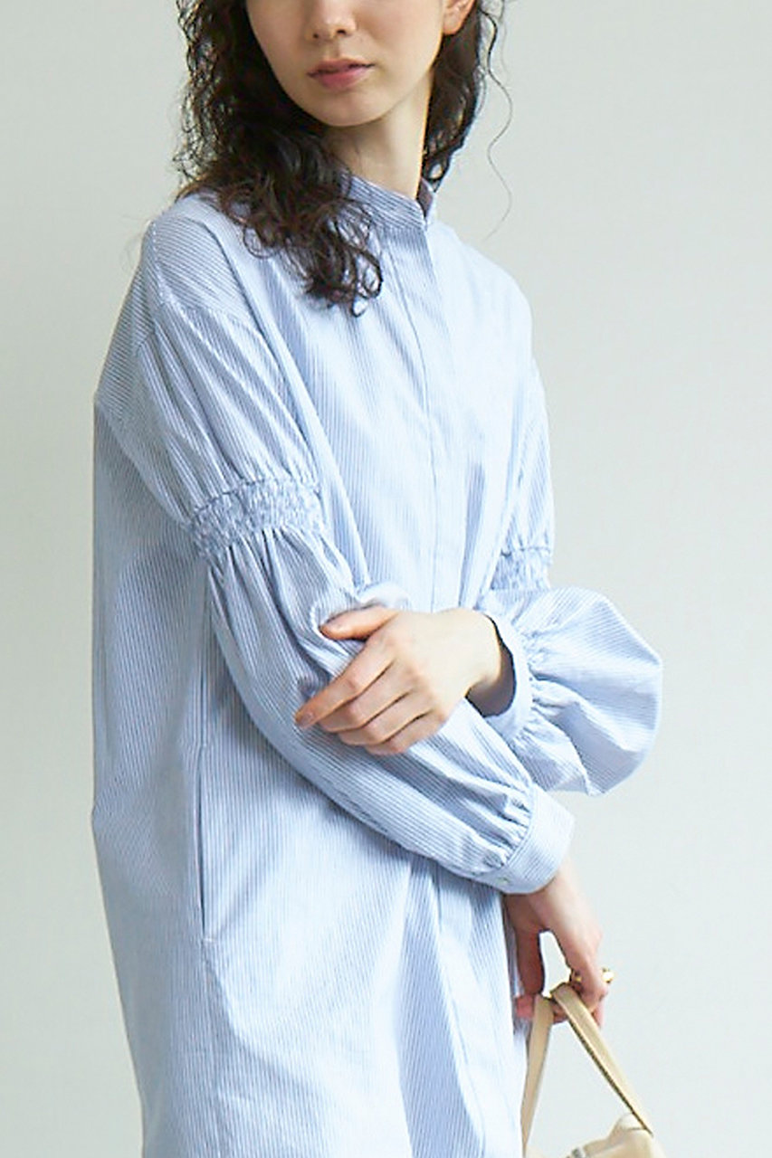 Gallardagalante ガリャルダガランテ オックスパフスリーブシャツワンピース ストライプ の通販 Elleshop エル ショップ