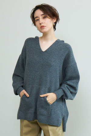 フーディ―ニットプルオーバー