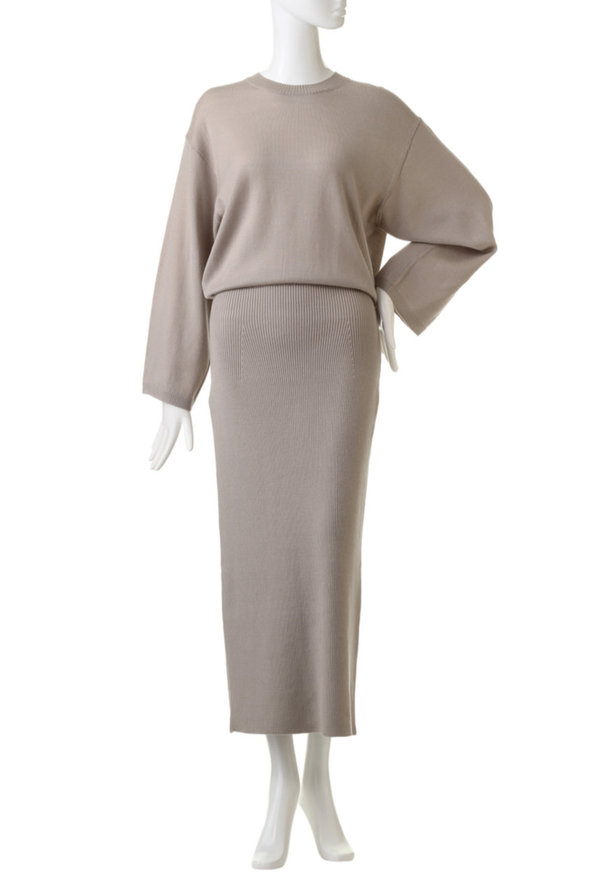 Gallardagalante ガリャルダガランテ ハイゲージニットワンピース グレイッシュベージュ の通販 Elleshop エル ショップ