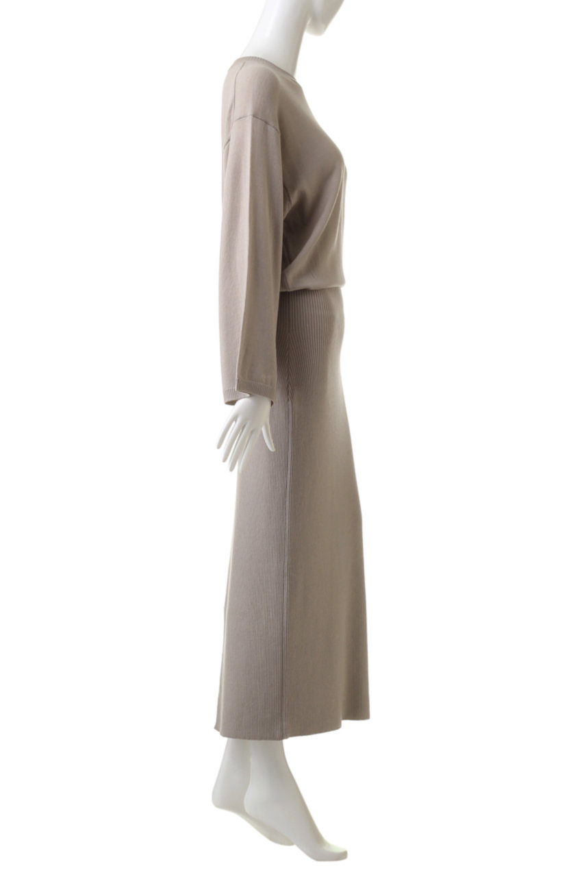 Gallardagalante ガリャルダガランテ ハイゲージニットワンピース グレイッシュベージュ の通販 Elleshop エル ショップ