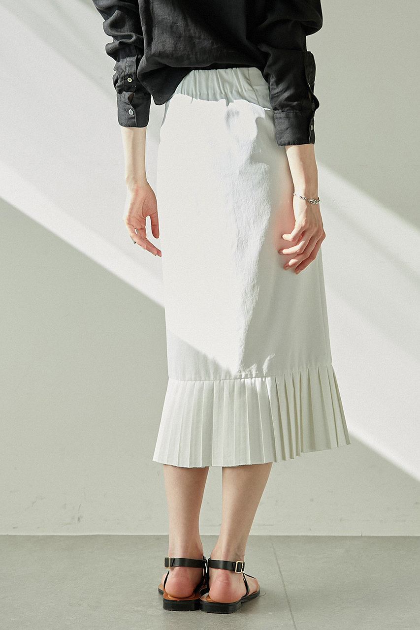 Gallardagalante ガリャルダガランテ ヘムプリーツミディスカート ホワイト の通販 Elleshop エル ショップ