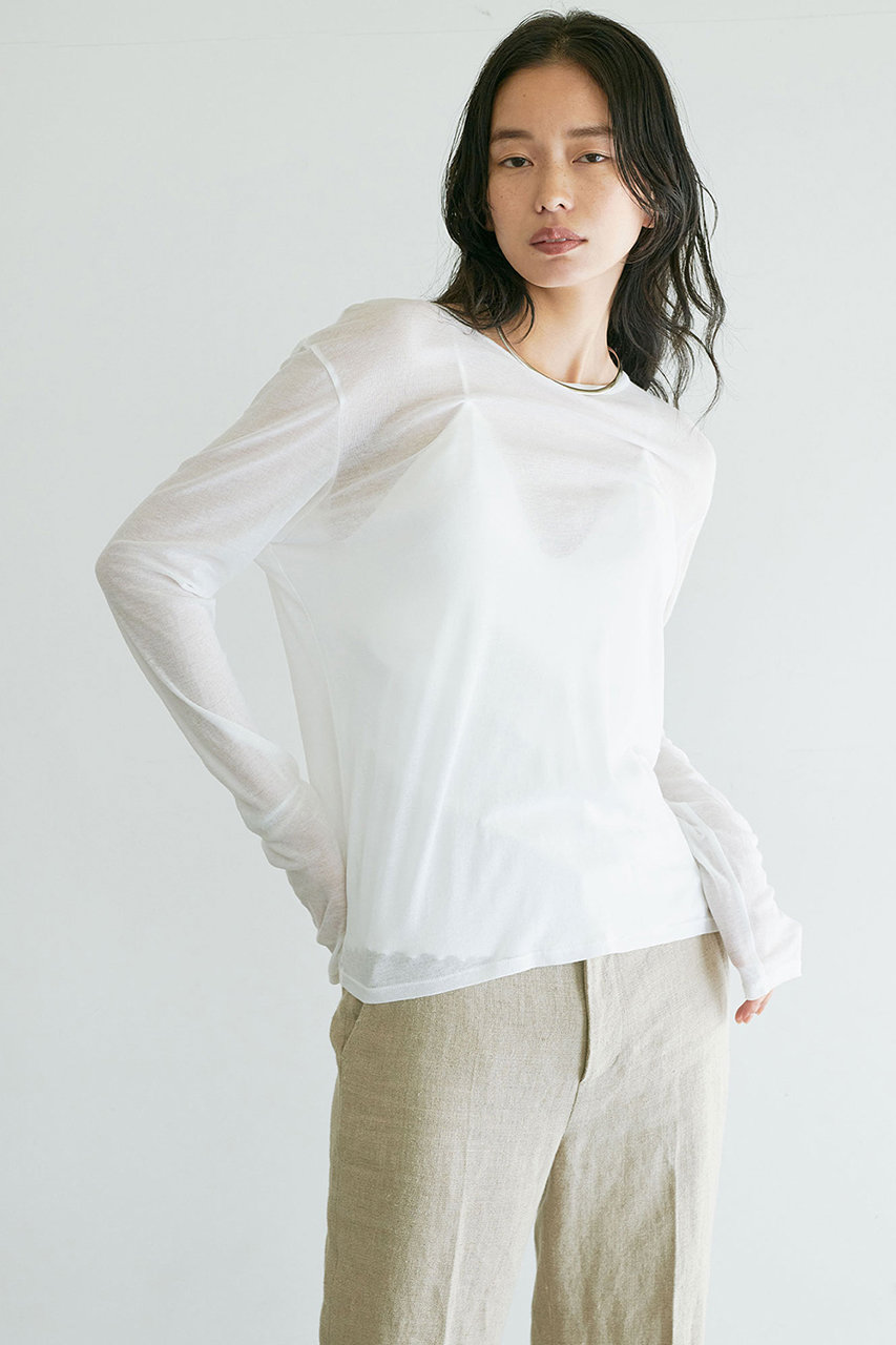 La nature linge ロングスリーブTシャツ white - トップス