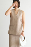 リネン混ベスト