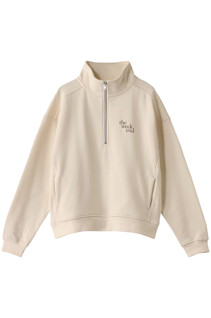 GALLARDAGALANTE ハーフZIP裏起毛スウェット (オフホワイト, F) ガリャルダガランテ ELLE SHOP GALLARDAGALANTE ハーフZIP裏起毛スウェット (オフホワイト, F) ガリャルダガランテ ELLE SHOP