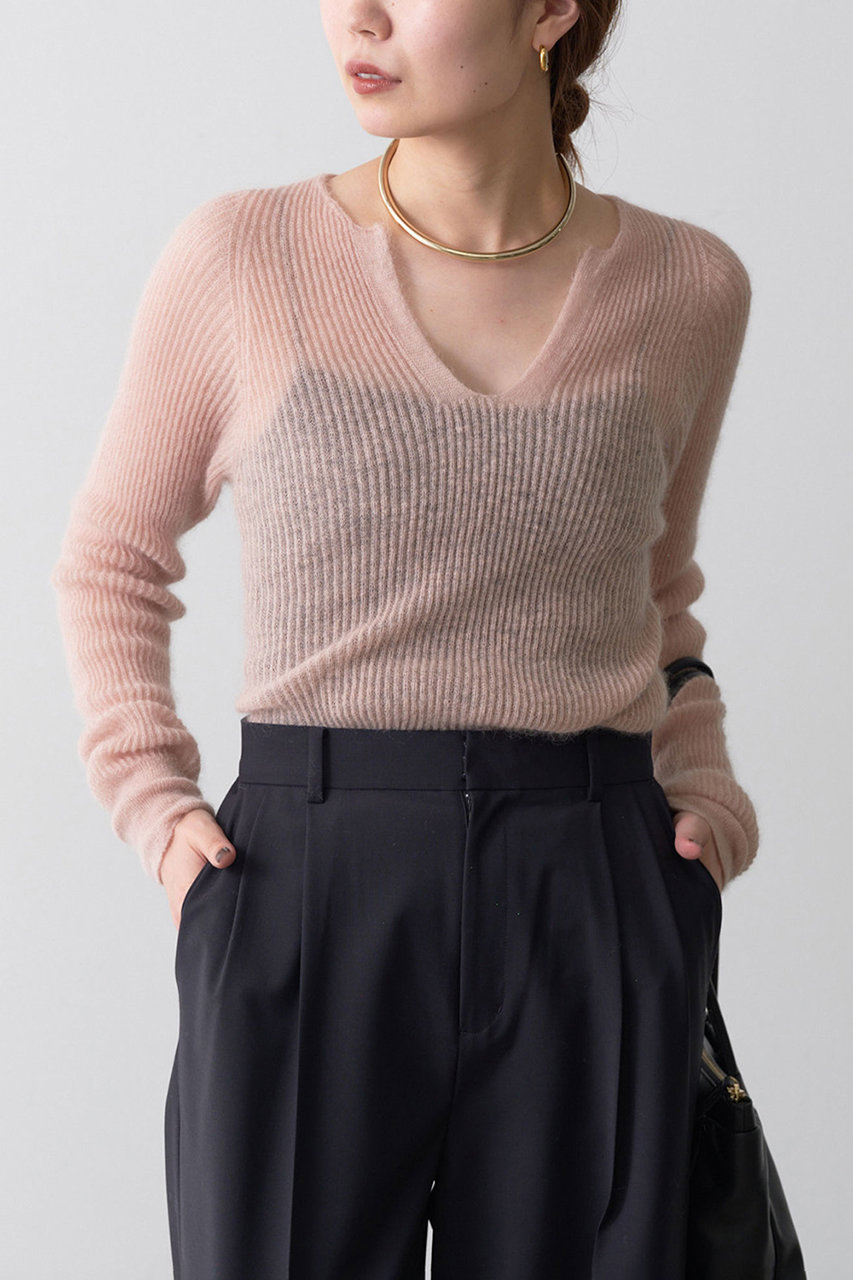 GALLARDAGALANTE(ガリャルダガランテ)｜モヘアキーネックニット/ピンク の通販｜ELLESHOP・(エル・ショップ)