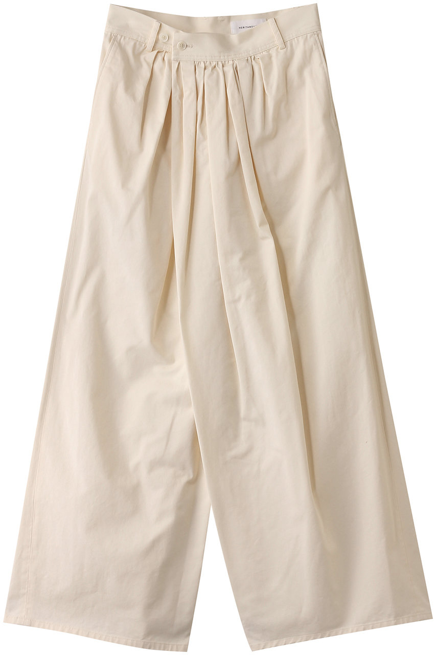 GALLARDAGALANTE 【HERITANOVUM】ギャザーチノパンツ (アイボリー, 0) ガリャルダガランテ ELLE SHOP GALLARDAGALANTE 【HERITANOVUM】ギャザーチノパンツ (アイボリー, 0) ガリャルダガランテ ELLE SHOP