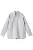 ワンポイント刺繍ストライプシャツ