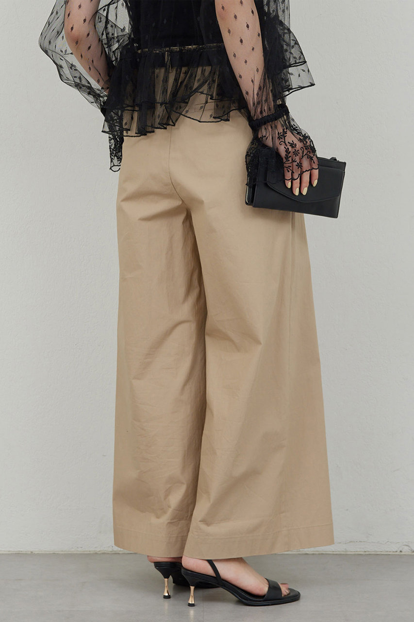 GALLARDAGALANTE(ガリャルダガランテ)｜タックウェザーパンツ/ベージュ