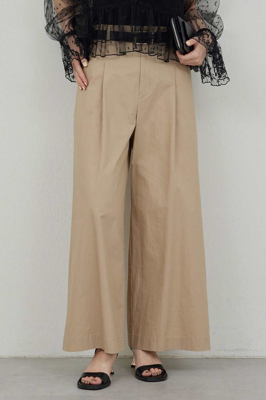 GALLARDAGALANTE(ガリャルダガランテ)｜タックウェザーパンツ/ベージュ