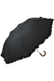 【UVカット/晴雨兼用】折りたたみフリルアンブレラ