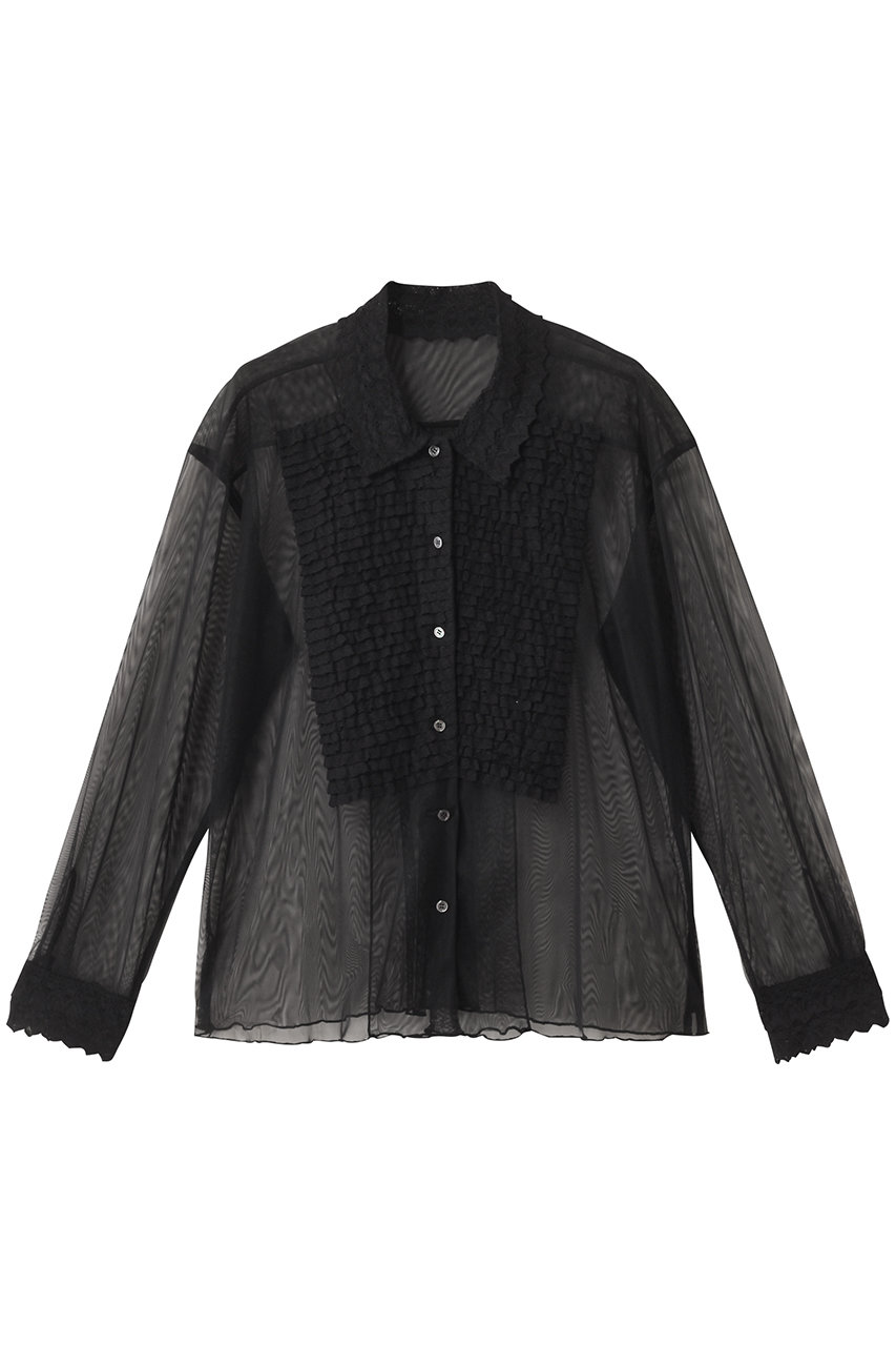 GALLARDAGALANTE 【HERITANOVUM】ラッフルボザムシャツ (ブラック, F) ガリャルダガランテ ELLE SHOP GALLARDAGALANTE 【HERITANOVUM】ラッフルボザムシャツ (ブラック, F) ガリャルダガランテ ELLE SHOP