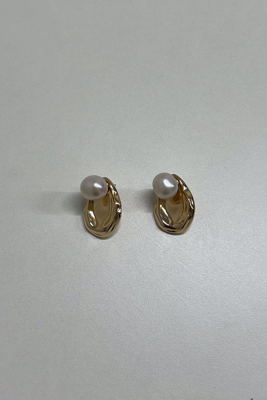 プレートキャッチパールピアス