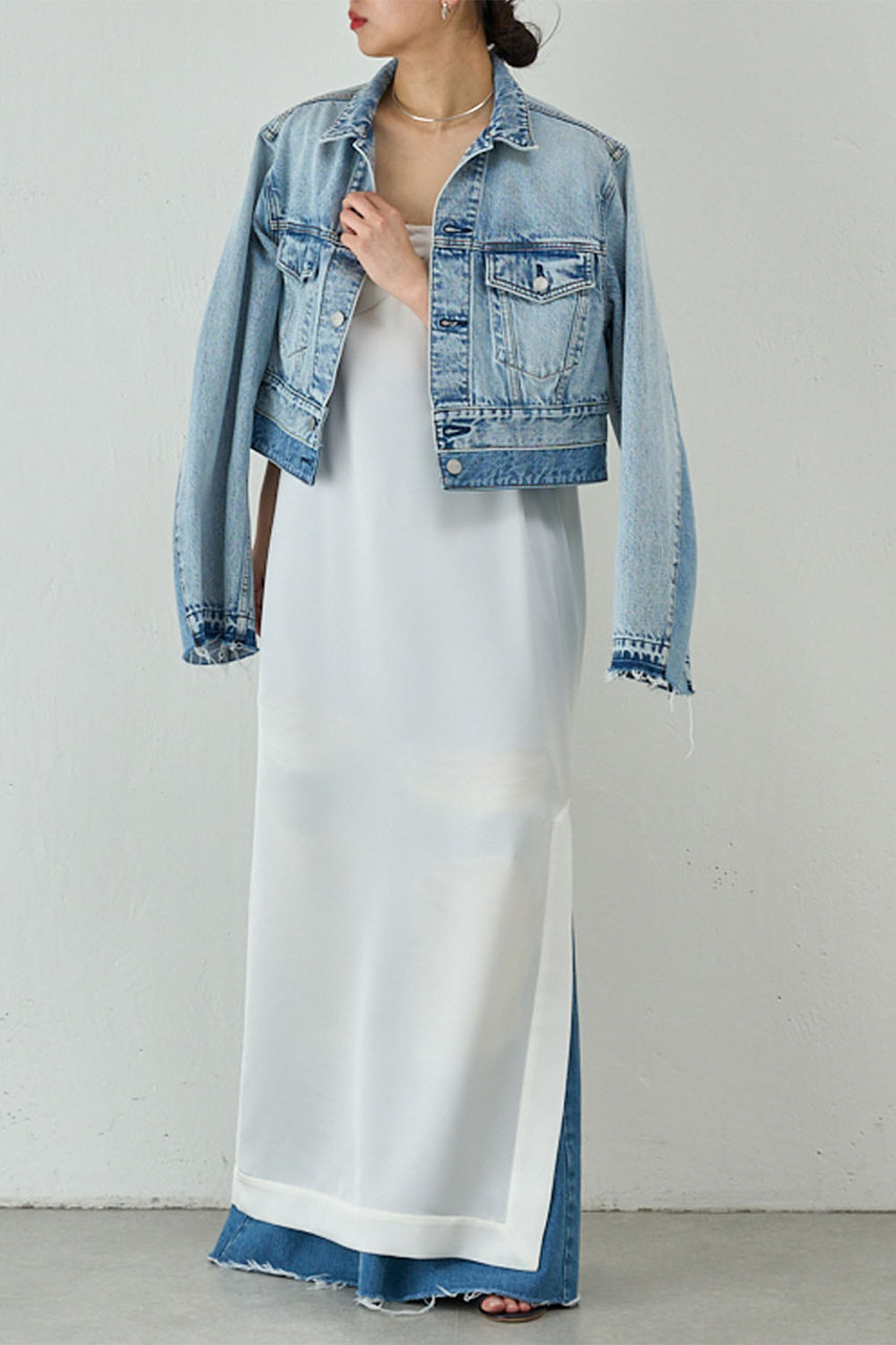 ELLEshop完売商品　ガリャルダガランテ　PEAS デニムジャケット GALLARDAGALANTE（ガリャルダガランテ）の「【PEAS】デニム