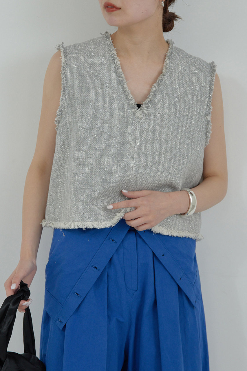 GALLARDAGALANTE 【HERITANOVUM】ラメベストプルオーバー (シルバー, F) ガリャルダガランテ ELLE SHOP GALLARDAGALANTE 【HERITANOVUM】ラメベストプルオーバー (シルバー, F) ガリャルダガランテ ELLE SHOP