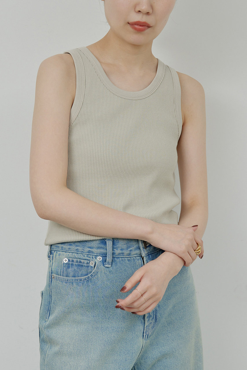 リブタンクトップ