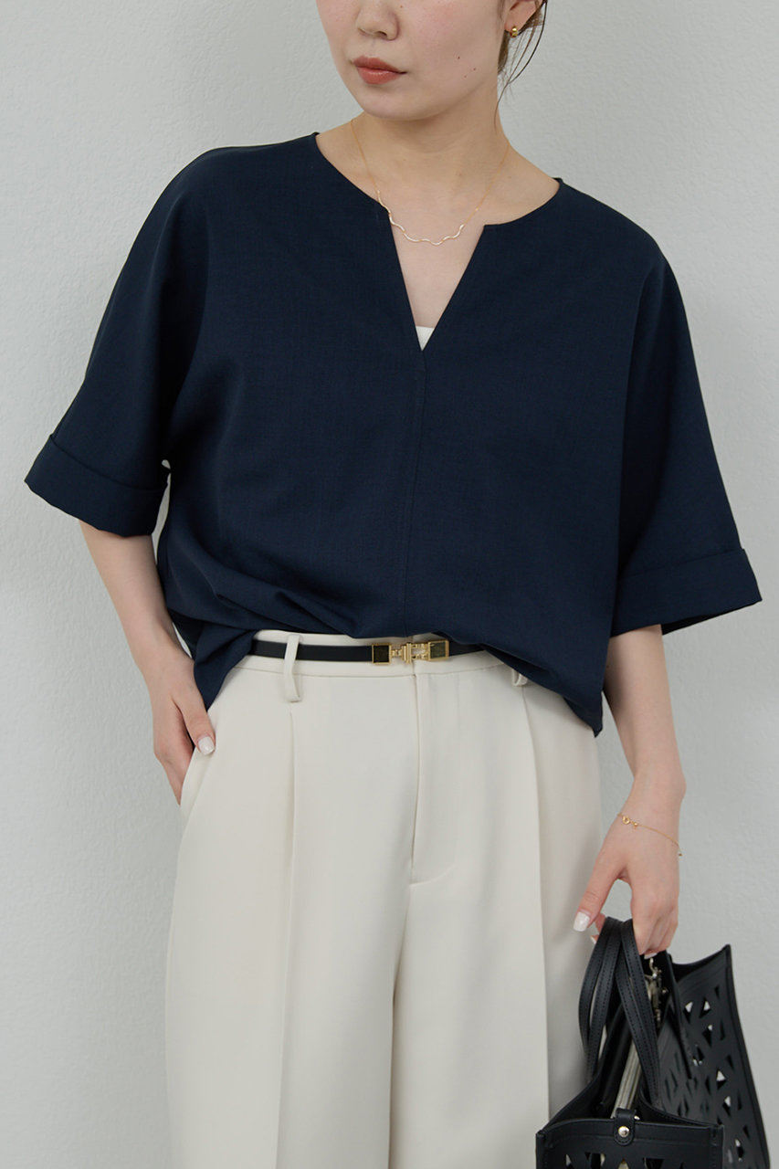 GALLARDAGALANTE スキッパーブラウス (ネイビー, F) ガリャルダガランテ ELLE SHOP GALLARDAGALANTE スキッパーブラウス (ネイビー, F) ガリャルダガランテ ELLE SHOP