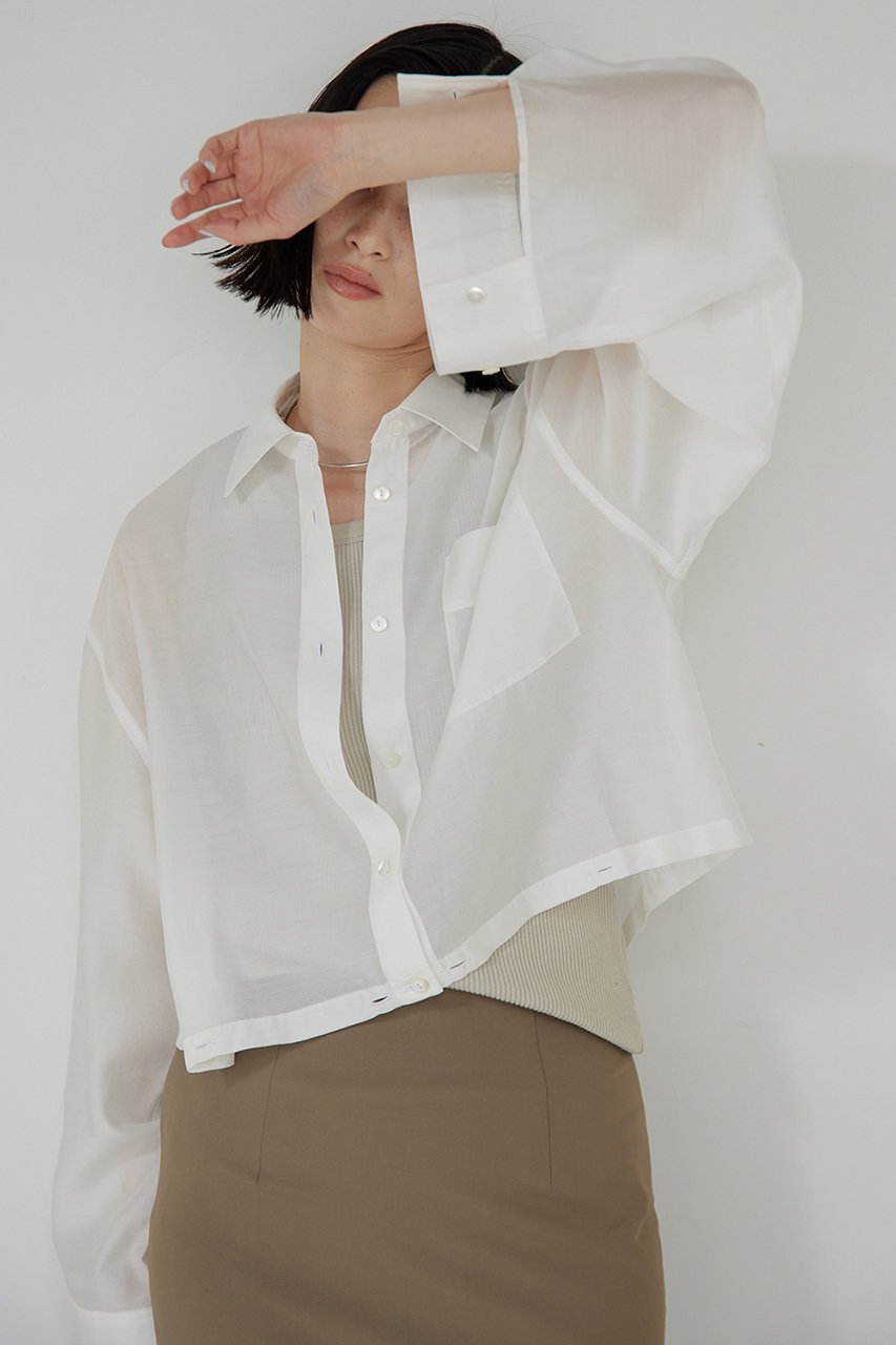 GALLARDAGALANTE 2WAYクロップドシャツ (ホワイト, F) ガリャルダガランテ ELLE SHOP GALLARDAGALANTE 2WAYクロップドシャツ (ホワイト, F) ガリャルダガランテ ELLE SHOP