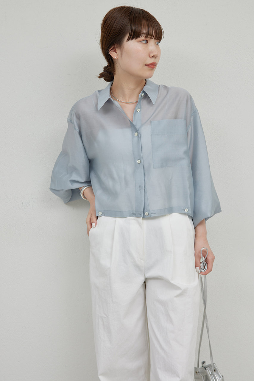 GALLARDAGALANTE 2WAYクロップドシャツ (スカイブルー, F) ガリャルダガランテ ELLE SHOP GALLARDAGALANTE 2WAYクロップドシャツ (スカイブルー, F) ガリャルダガランテ ELLE SHOP