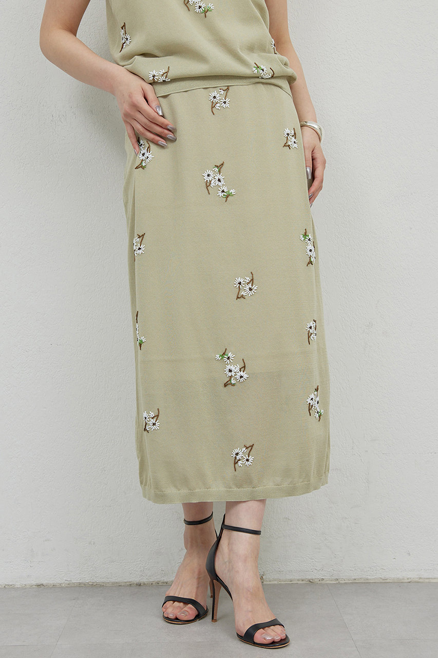 GALLARDAGALANTE 【HERITANOVUM】シアーエンブロイダリースカート (カーキ, F) ガリャルダガランテ ELLE SHOP GALLARDAGALANTE 【HERITANOVUM】シアーエンブロイダリースカート (カーキ, F) ガリャルダガランテ ELLE SHOP
