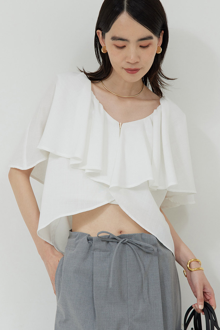GALLARDAGALANTE 2WAYラッフルブラウス (ホワイト, F) ガリャルダガランテ ELLE SHOP GALLARDAGALANTE 2WAYラッフルブラウス (ホワイト, F) ガリャルダガランテ ELLE SHOP