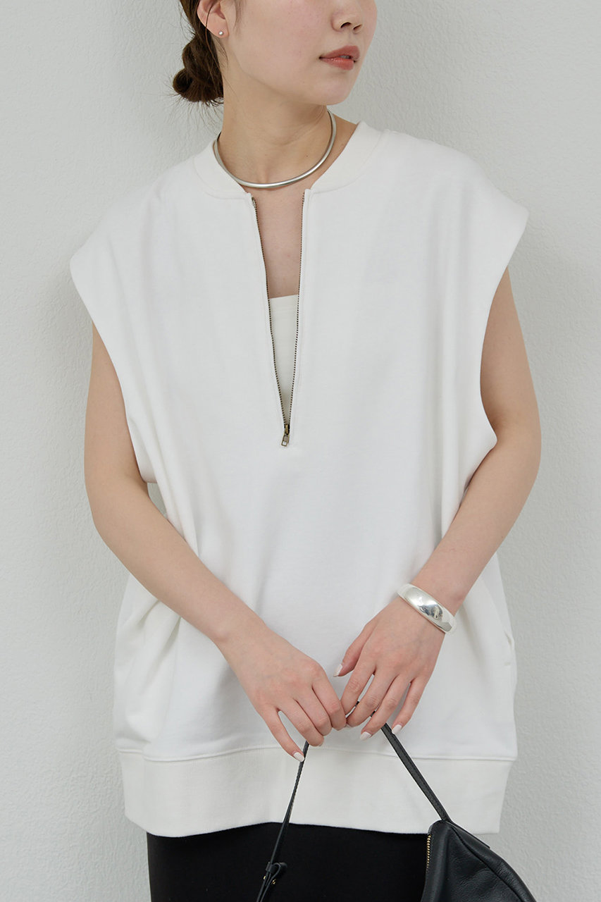 GALLARDAGALANTE フレンチ裏毛ハーフZIPプルオーバー (ホワイト, F) ガリャルダガランテ ELLE SHOP GALLARDAGALANTE フレンチ裏毛ハーフZIPプルオーバー (ホワイト, F) ガリャルダガランテ ELLE SHOP