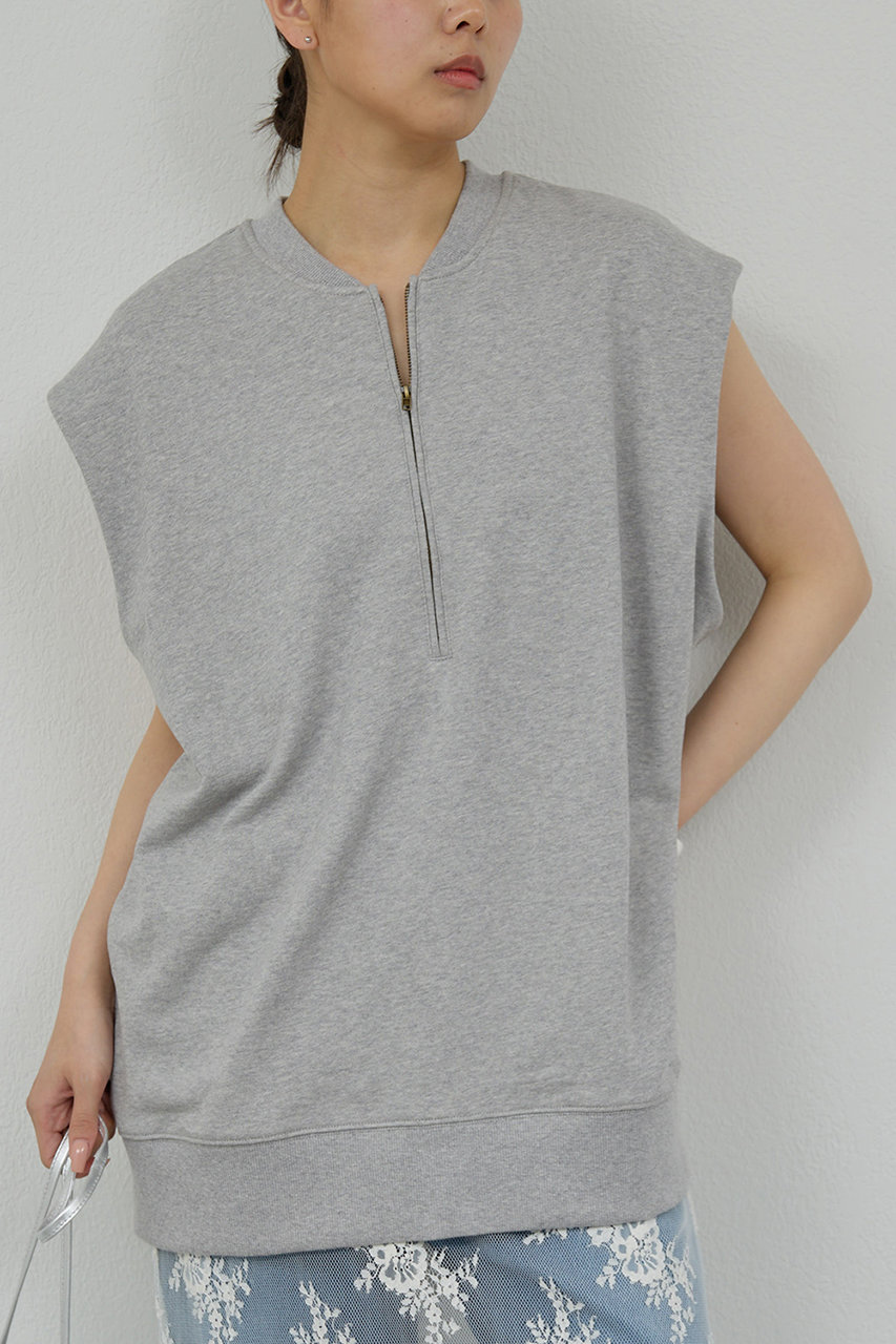 GALLARDAGALANTE フレンチ裏毛ハーフZIPプルオーバー (グレー, F) ガリャルダガランテ ELLE SHOP GALLARDAGALANTE フレンチ裏毛ハーフZIPプルオーバー (グレー, F) ガリャルダガランテ ELLE SHOP