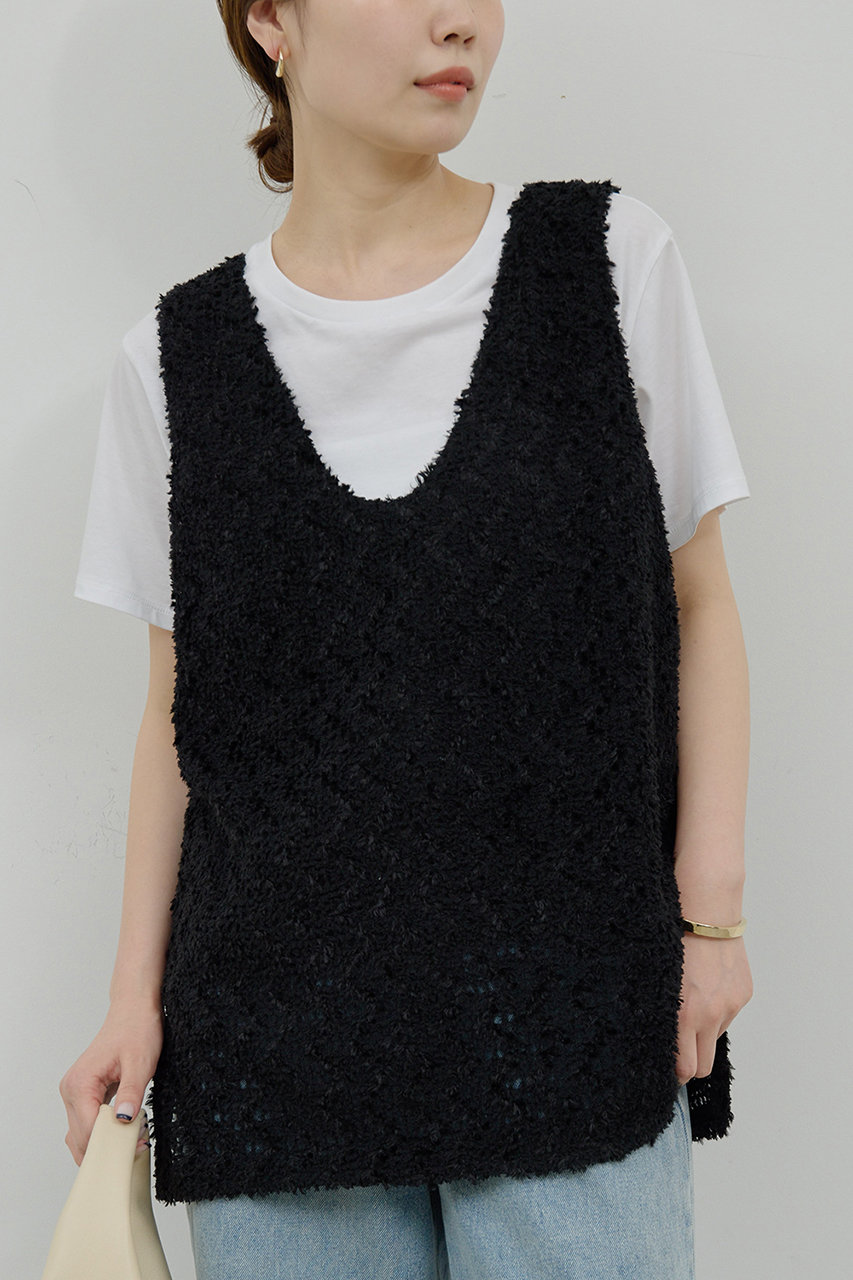 GALLARDAGALANTE フェザーライク刺繍チュールプルオーバー (ブラック, F) ガリャルダガランテ ELLE SHOP GALLARDAGALANTE フェザーライク刺繍チュールプルオーバー (ブラック, F) ガリャルダガランテ ELLE SHOP