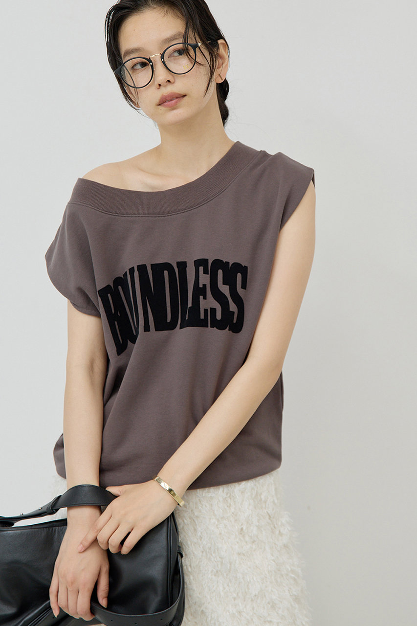 GALLARDAGALANTE オフショルロゴスウェットTシャツ (チャコールグレー, F) ガリャルダガランテ ELLE SHOP GALLARDAGALANTE オフショルロゴスウェットTシャツ (チャコールグレー, F) ガリャルダガランテ ELLE SHOP